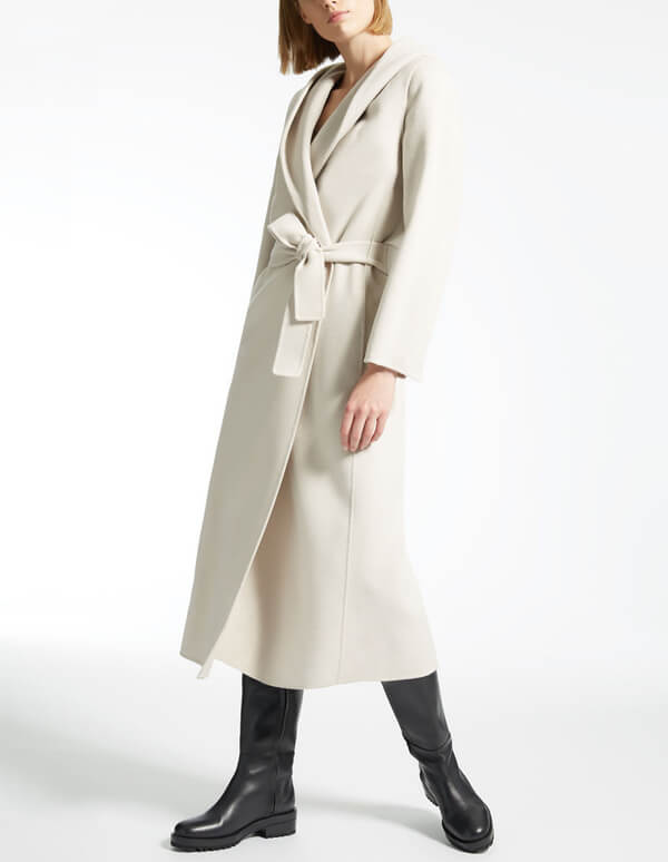 マックスマーラ コピー TIRSI ヴァージンウール アンゴラ コート フード