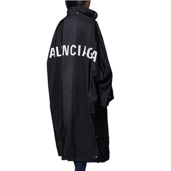 バレンシアガ★パロディオペラ?コピーレインコート back logo opera rain coat black