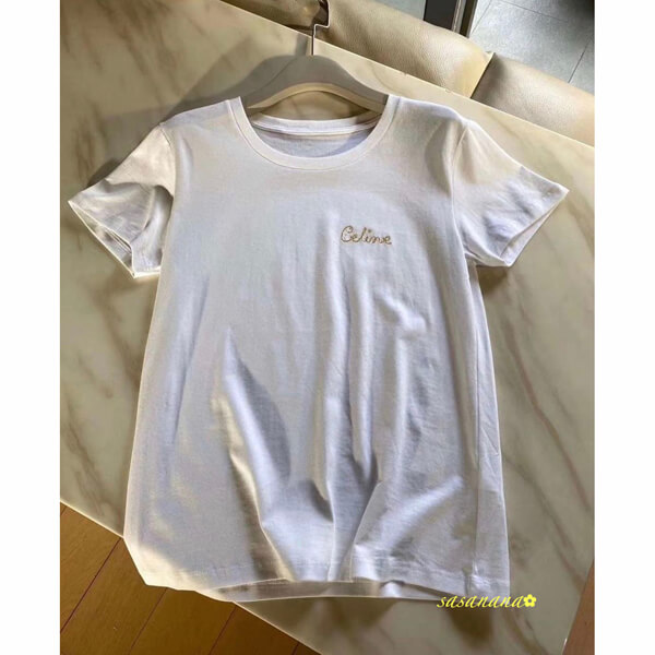 セリーヌ ティーシャツ 偽物  エンブロイダリー コットンジャージー 2カラー 2X351501F.25PQ