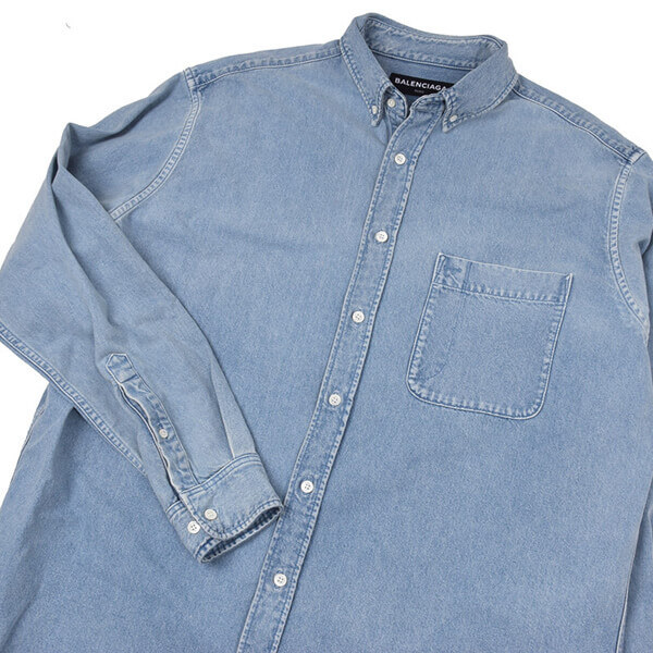 バレンシアガ  ロゴ デニムシャツ スーパーコピー バレンシアガ 509349 TYE24 メンズモデル