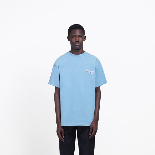 バレンシアガ tシャツ 偽物 ロゴ 半袖 政治キャンペーンTシャツ