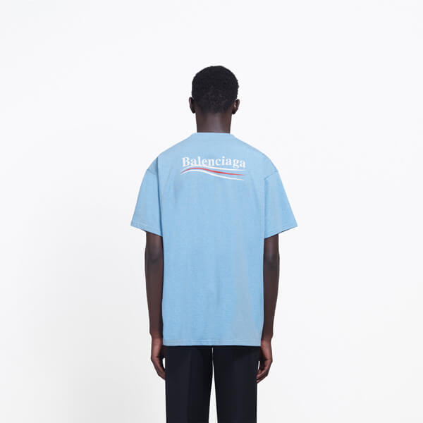 バレンシアガ tシャツ 偽物 ロゴ 半袖 政治キャンペーンTシャツ