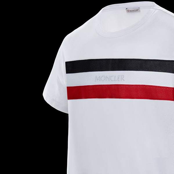 モンクレール★2021SS★メッシュ飾&ロゴ入半袖コピー Tシャツ