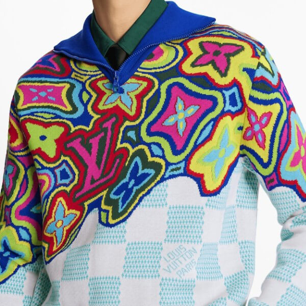 ルイヴィトン ディストーテッドモノグラムアンドダミエハーフジップ 偽物1A8P4M