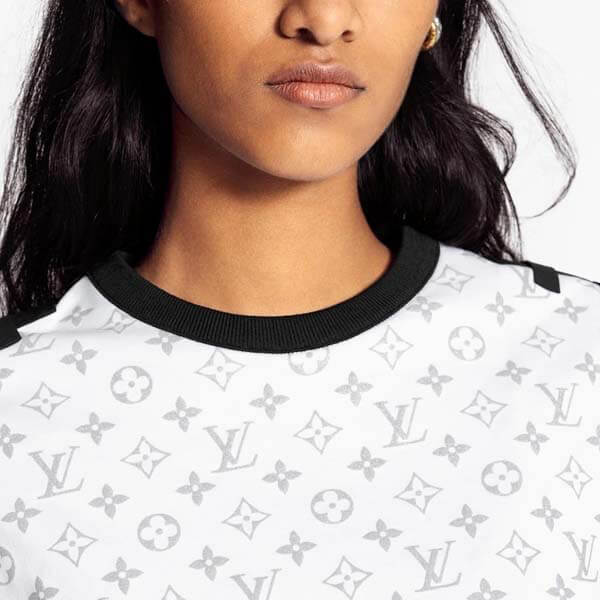 ２１春夏?◆ルイヴィトン◆シルバーモノグラムショルダータブTシャツ偽物 1A8TLJ