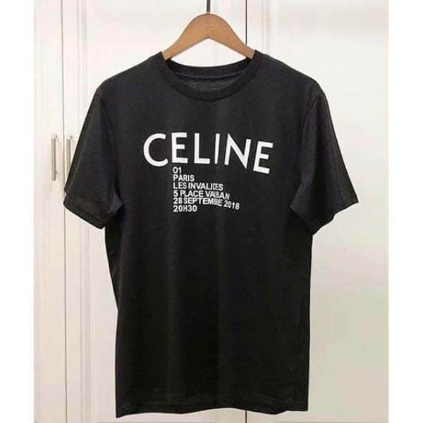 セリーヌ★ロゴプリント入り?クルーネック*Tシャツ偽物＊Lサイズ