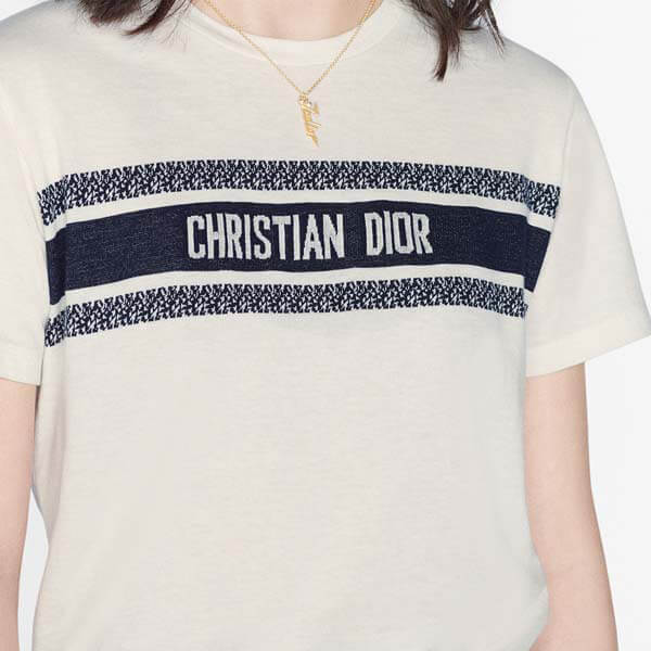 ディオールIVIERA*コットンジャージー Tシャツ偽物★2色143T04A4043_X0200