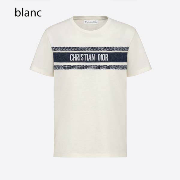 ディオールIVIERA*コットンジャージー Tシャツ偽物★2色143T04A4043_X0200