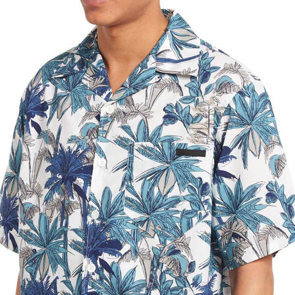 *20SS*<プラダ>パーム柄 プリント コットンポプリンシャツスーパーコピー