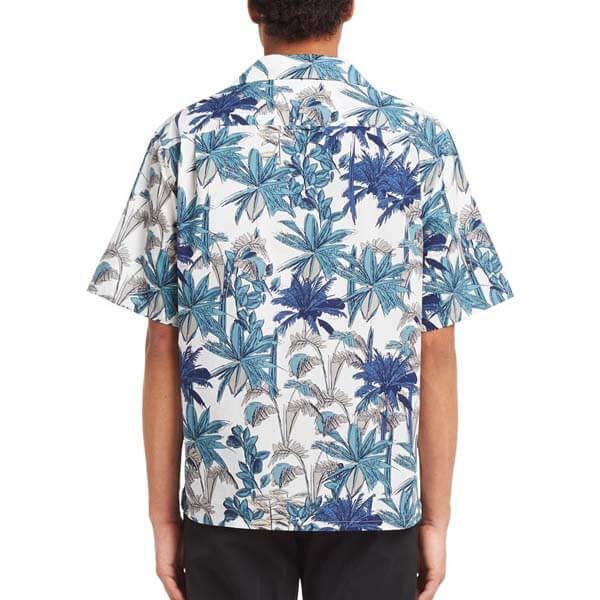 *20SS*<プラダ>パーム柄 プリント コットンポプリンシャツスーパーコピー