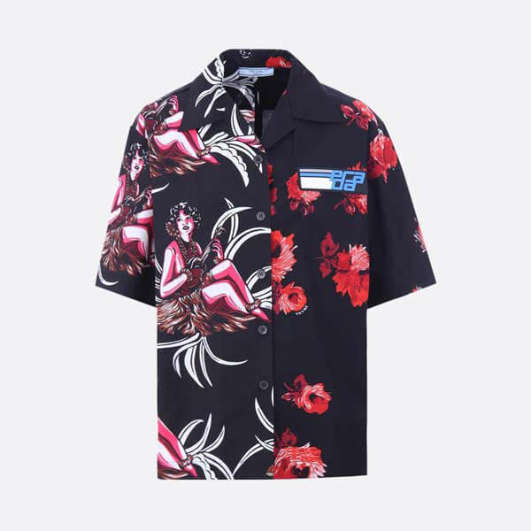  プラダコピー プリント アーカイブ 再構築 アロハ シャツ