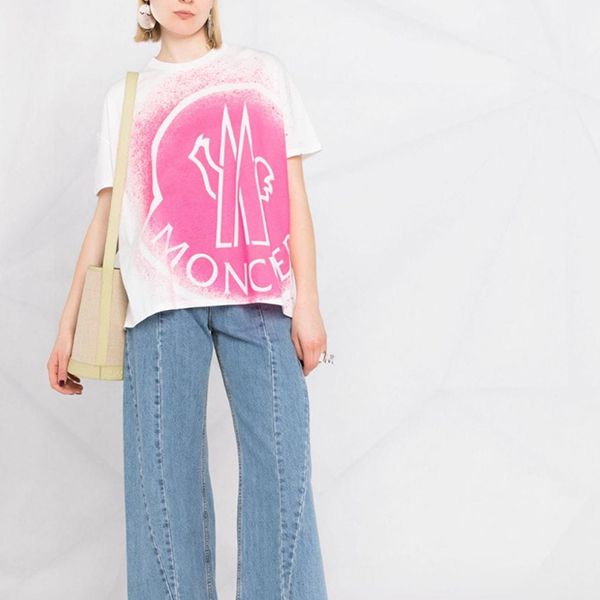 モンクレール ビッグロゴ プリント レディース Tシャツ偽物8C7B310829FB088