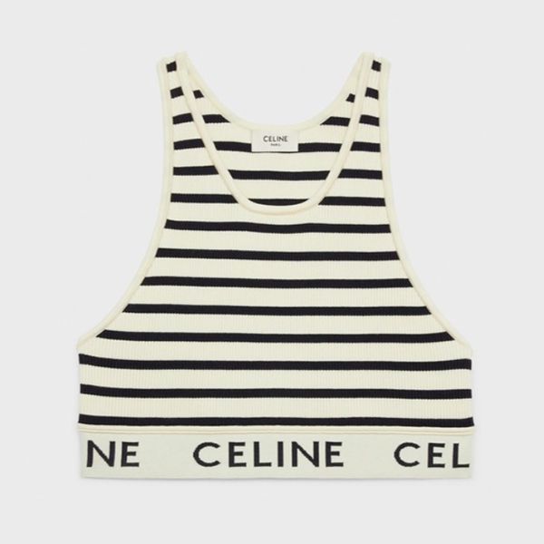 【21SS】セリーヌ ストライプ スポーツブラ アスレチックニット偽物