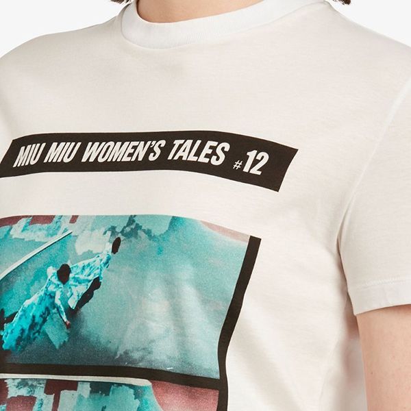 ミュウミュウ Tales ジャージーTシャツ 偽物MJN0601QD2