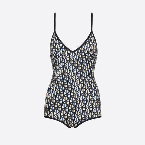 完売前に【ディオール】ブルーディオール オブリークコピー ワンピース水着