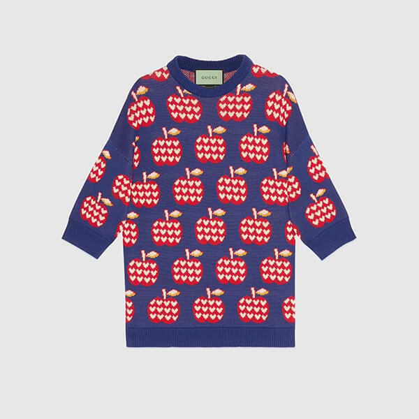 グッチ セーター 偽物 アップル＆ハート レポム セーター トップス 林檎 ハート GG 男女 プレタ