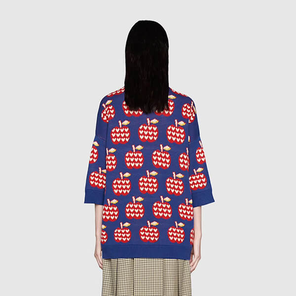 グッチ セーター 偽物 アップル＆ハート レポム セーター トップス 林檎 ハート GG 男女 プレタ