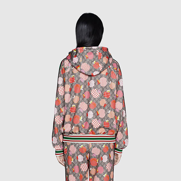 【21AW】グッチ ジャケット 偽物 アップル＆ハート レポム フード付き GG リンゴ 663571 XJDOD 5943