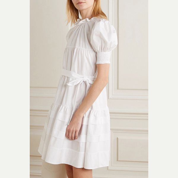 プラダ フリルティアードコットンポプリンワンピース偽物