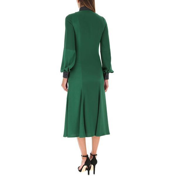 ロエベ★ポロ カラー ミディ ドレス偽物 ( サテン バック クレープ)S540335XD9 