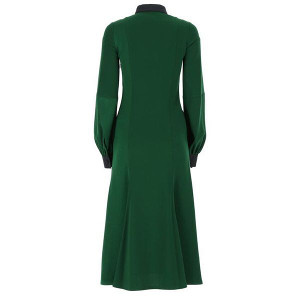 ロエベ★ポロ カラー ミディ ドレス偽物 ( サテン バック クレープ)S540335XD9 