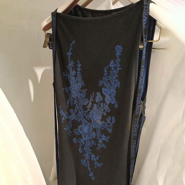 【ロエベ】フラワー刺繍 偽物 シルクマキシワンピースS3106210MC