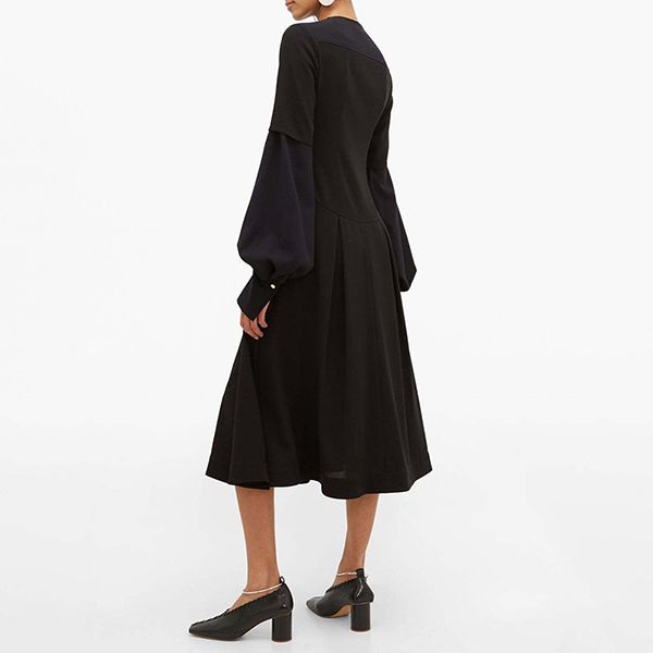 ロエベ★SALE!偽物 バルーンスリーブ レイヤードエフェクトドレス