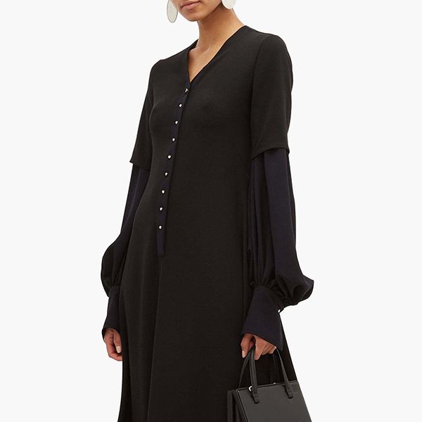 ロエベ★SALE!偽物 バルーンスリーブ レイヤードエフェクトドレス