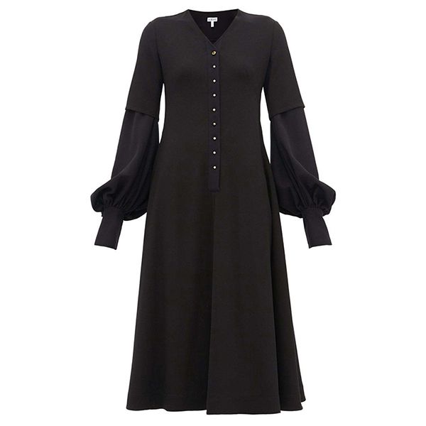 ロエベ★SALE!偽物 バルーンスリーブ レイヤードエフェクトドレス