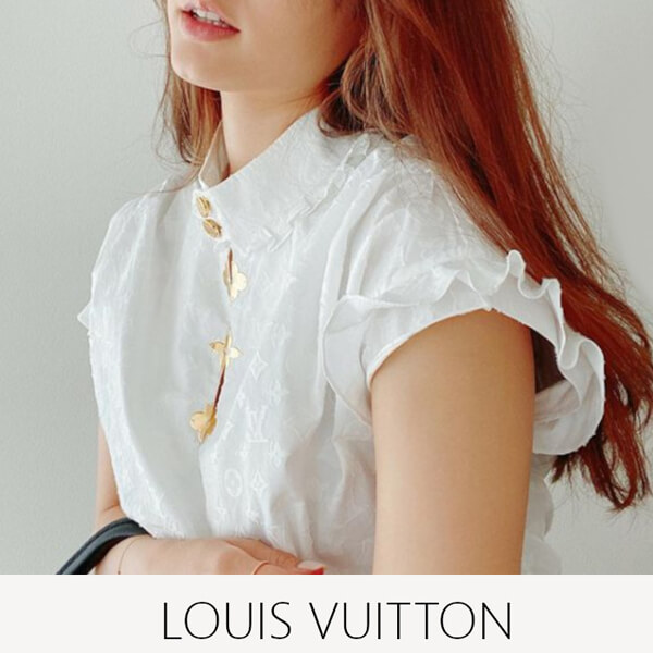 谷まりあさん着用☆ルイヴィトン フリルブラウス トップス 上品?お洒落! 1A5M05
