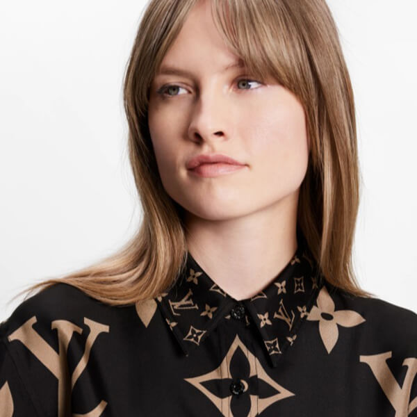 《黒×茶モノグラムがツボ?》 ルイヴィトン シャツ ブラウス1A935U