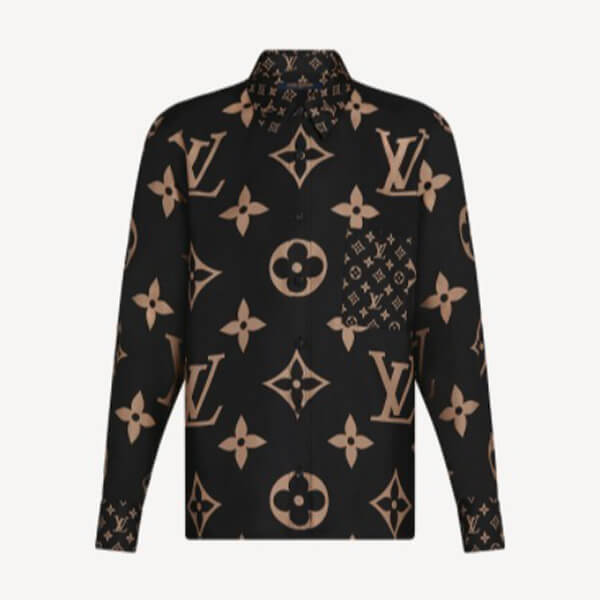 《黒×茶モノグラムがツボ?》 ルイヴィトン シャツ ブラウス1A935U