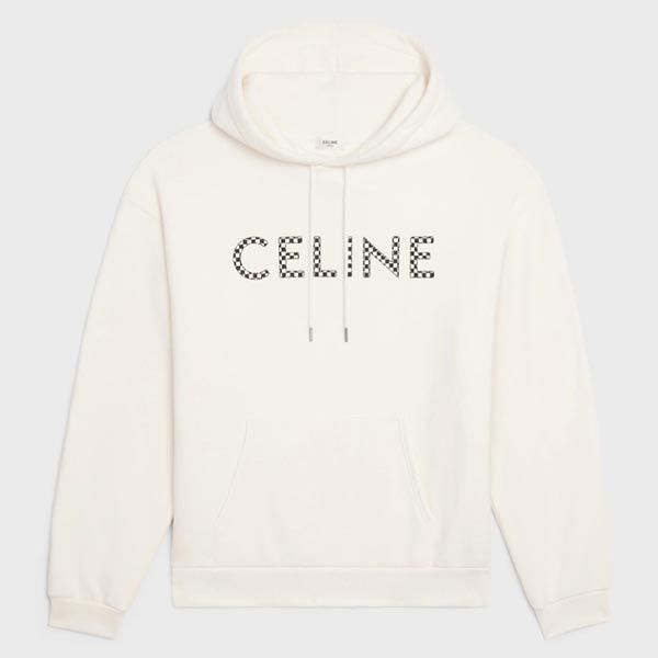 【セリーヌ】チェックロゴ&スタッズ フーディ コットンフリースコピー 2Y479052H.38NO