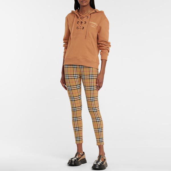 バーバリー コットン製 ホースフェリープリント レースアップ 長袖 フーディコピー 8038690121044A1420