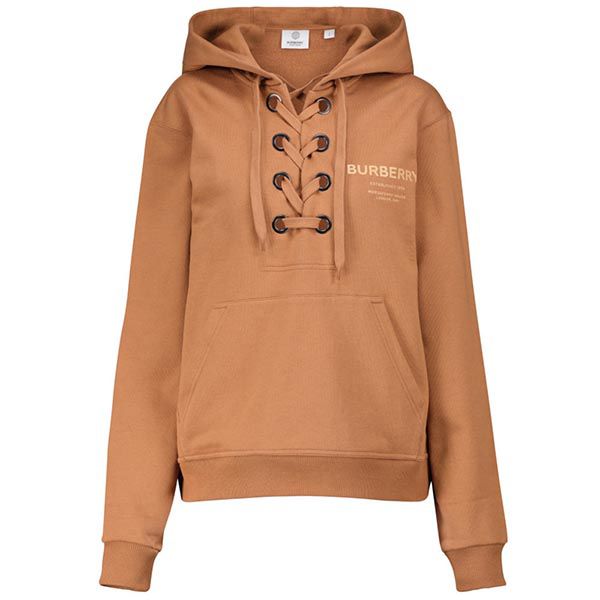 バーバリー コットン製 ホースフェリープリント レースアップ 長袖 フーディコピー 8038690121044A1420