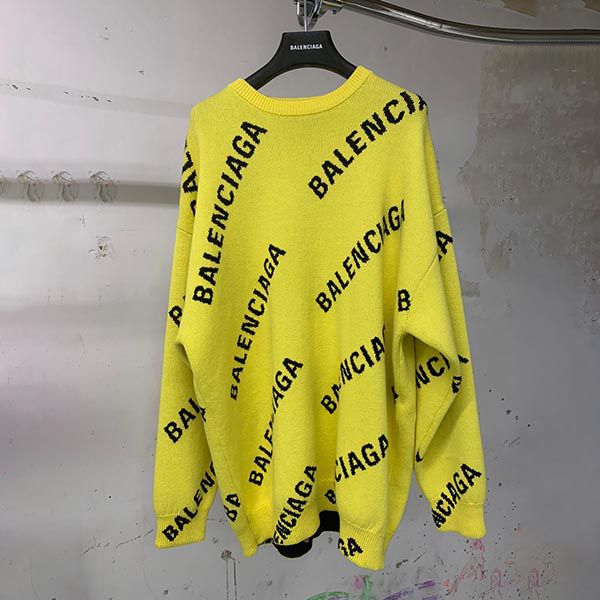 バレンシアガ 人気ジャカードロゴクルーネックセーター偽物☆各色