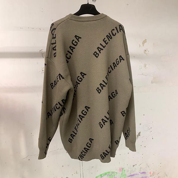 バレンシアガ 人気ジャカードロゴクルーネックセーター偽物☆各色