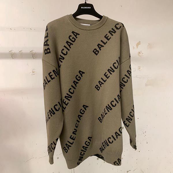 バレンシアガ 人気ジャカードロゴクルーネックセーター偽物☆各色