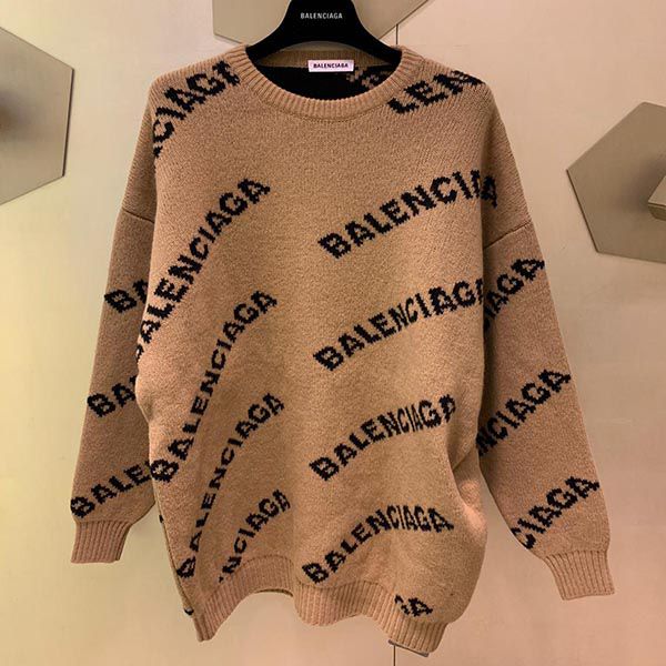 バレンシアガ 人気ジャカードロゴクルーネックセーター偽物☆各色