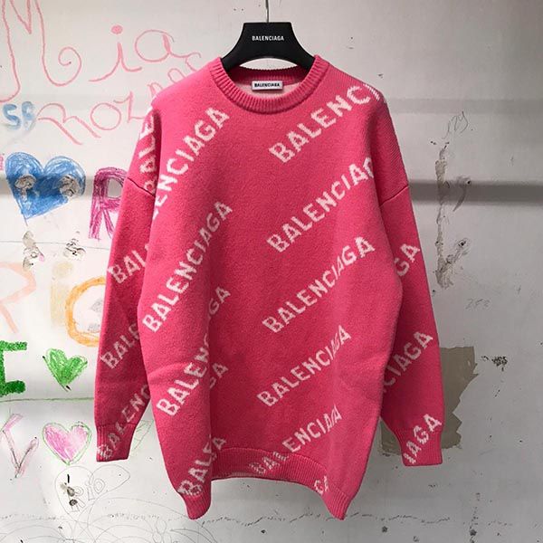 バレンシアガ 人気ジャカードロゴクルーネックセーター偽物☆各色