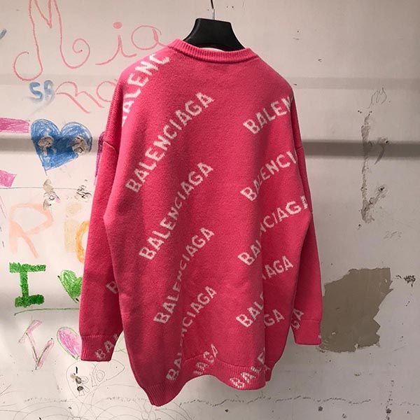 バレンシアガ 人気ジャカードロゴクルーネックセーター偽物☆各色