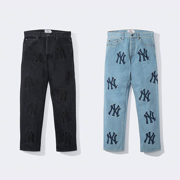  FW21 シュプリーム x ニューヨークコピーヤンキース デニム レギュラー ジーンズ ヤンキース デニム