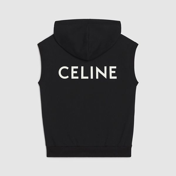 矢田亜希子着用 激レア!セリーヌ偽物 スウェットノースリーブフーディ?2Y375052H.38AW