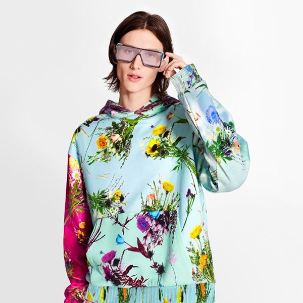 【ルイヴィトン】プリンテッドフラワーフーディ偽物 パーカー1A7QI0