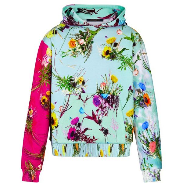 【ルイヴィトン】プリンテッドフラワーフーディ偽物 パーカー1A7QI0