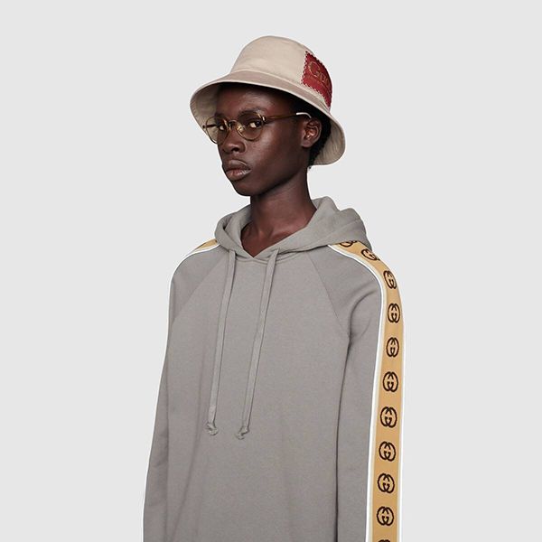 グッチ フーデッド コットンジャージー スウェットシャツ グレーコピー 596230 XJBUW 1233