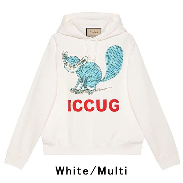 グッチ パーカー偽物フレイヤ?ハルタス “ICCUG” アニマルプリント 