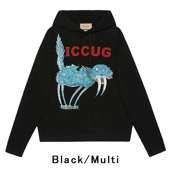 グッチ パーカー偽物フレイヤ?ハルタス “ICCUG” アニマルプリント 