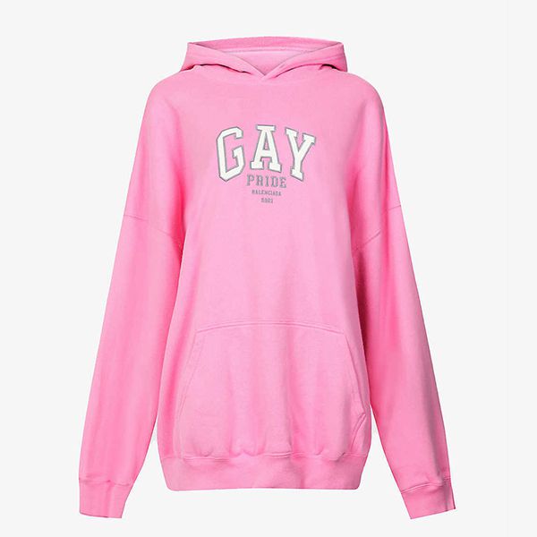 バレンシアガ 21AW 新作 かっこかわいい?ロゴ フーディー偽物 ピンク