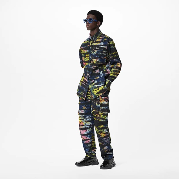 大人気?ルイヴィトン デニムシャツ 偽物☆モノグラムタイダイのデニムシャツ 1A9A3R